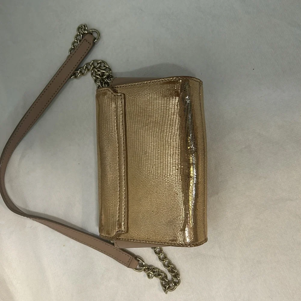 Kate Spade New York Rose Gold Metallic Mini Purse bow Crossbody glam feminine